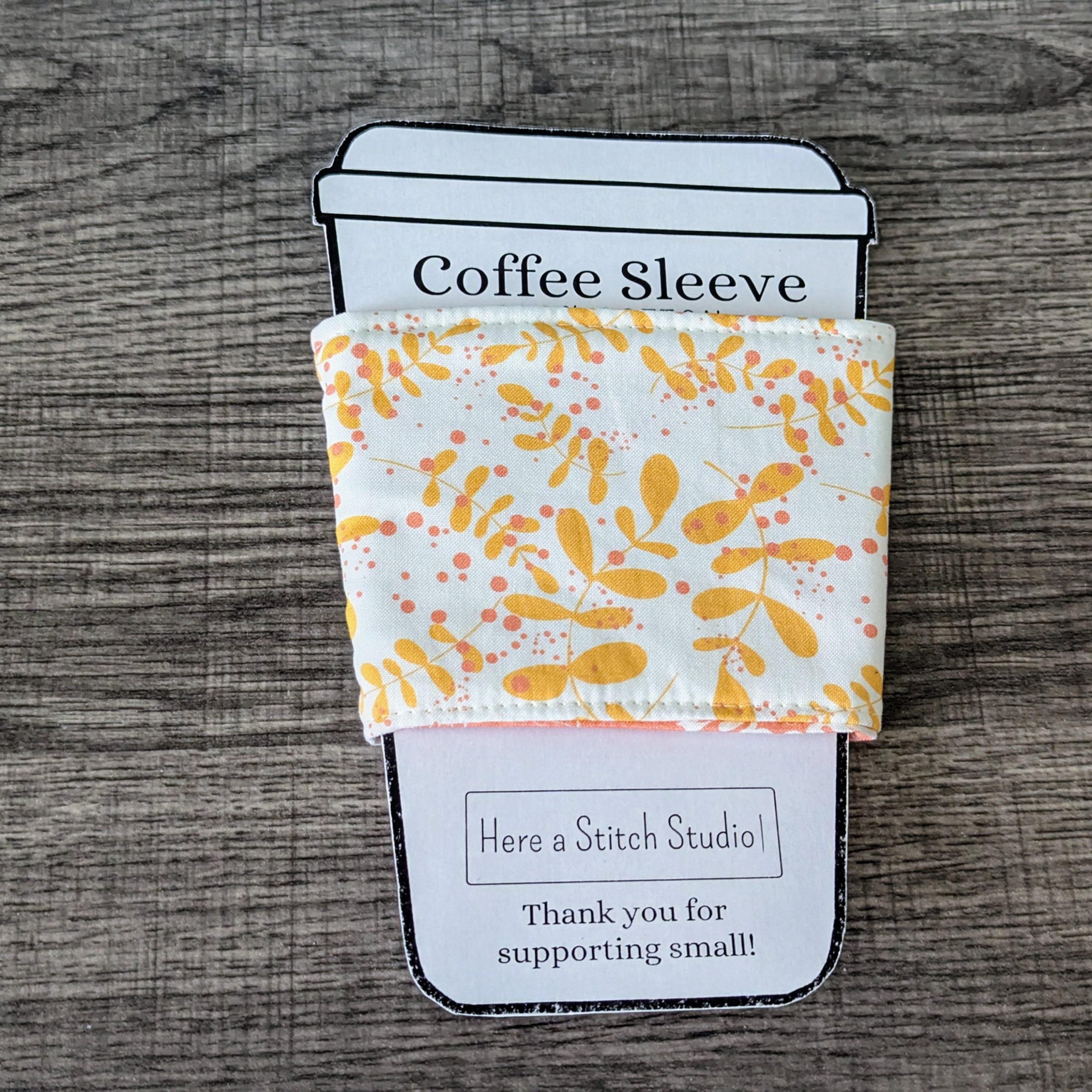 Yellow & Pink Floral Coffee Sleeve - Image 7