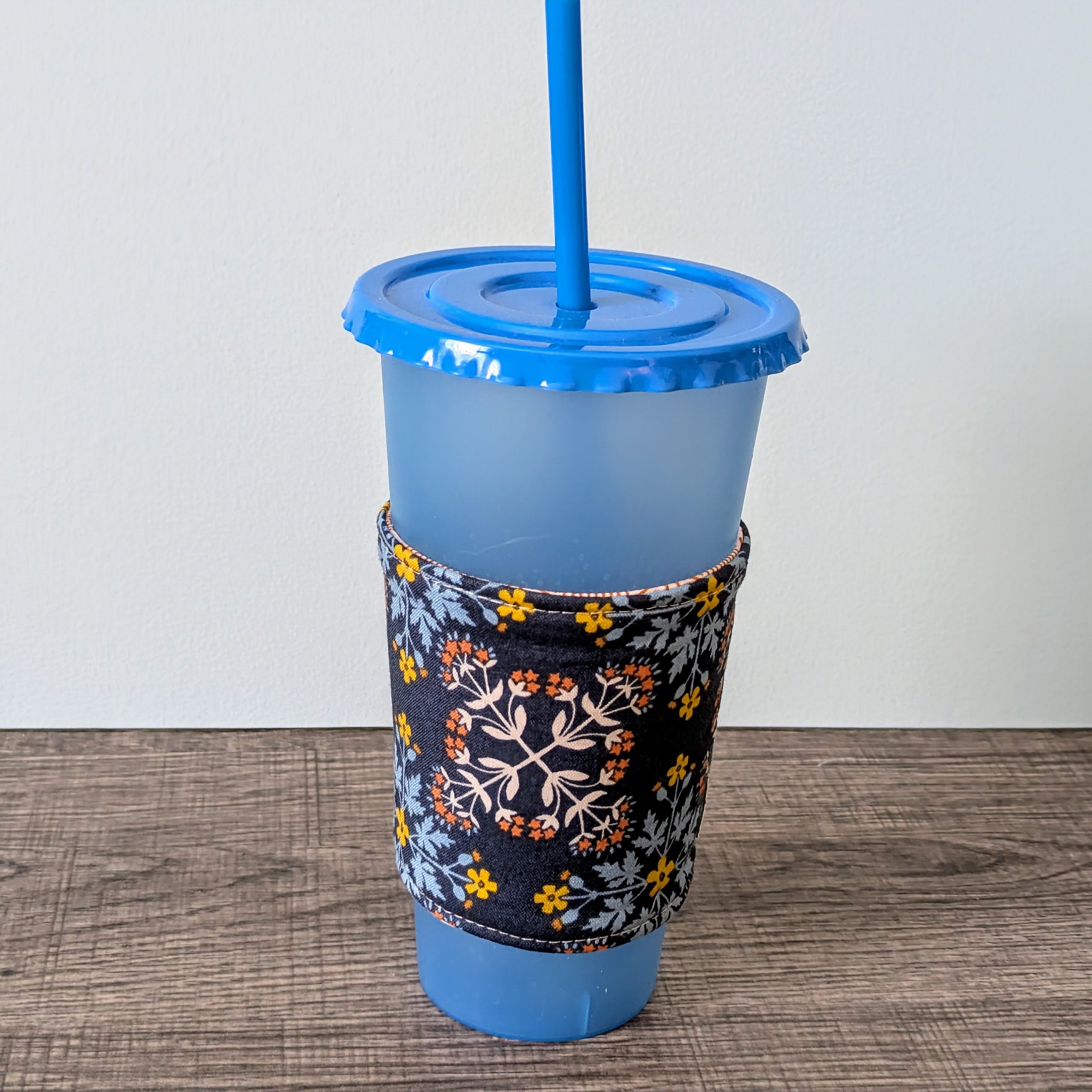 Blue Floral Coffee Sleeve - Image 3