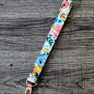 Ivory Floral Cotton Wrist Lanyard
