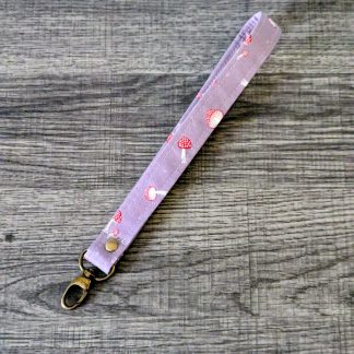 Grey Mushroom Cotton Wrist Lanyard