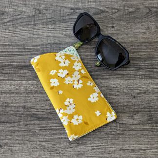Yellow Floral Eyeglass Pouch