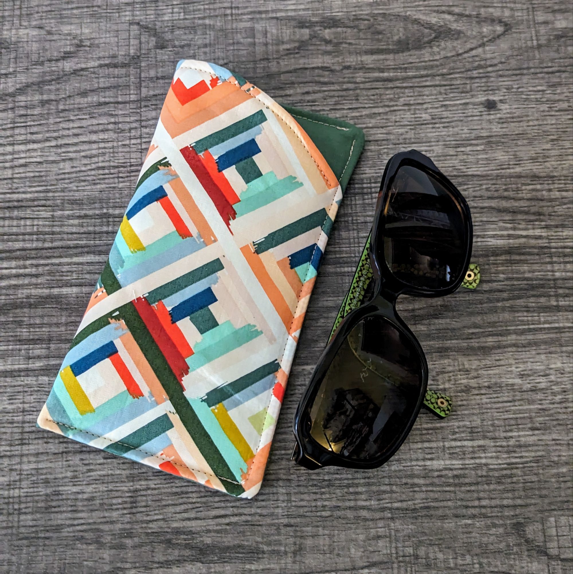 Bright Geometric Eyeglass Pouch