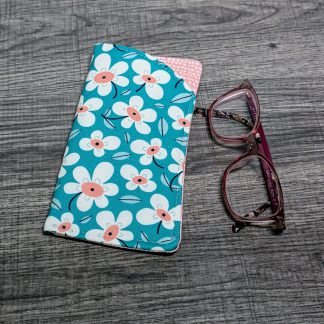 Turquoise Daisy Eyeglass Pouch