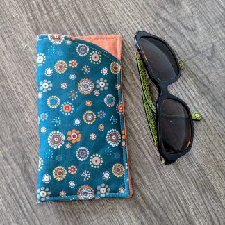 Modern Teal Floral Eyeglass Pouch
