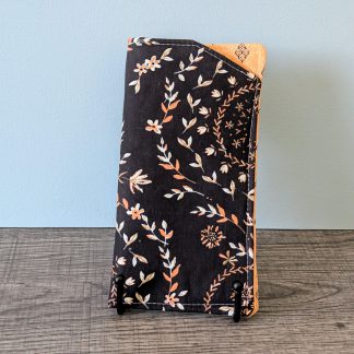 Black Floral Eyeglass Pouch