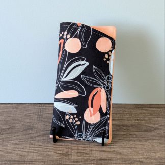 Dark Blue Palm Leaf Eyeglass Pouch