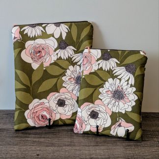 Green Floral Book & E-Reader Sleeve