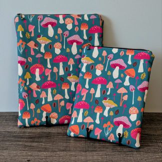 Turquoise Mushroom Book & E-Reader Sleeve