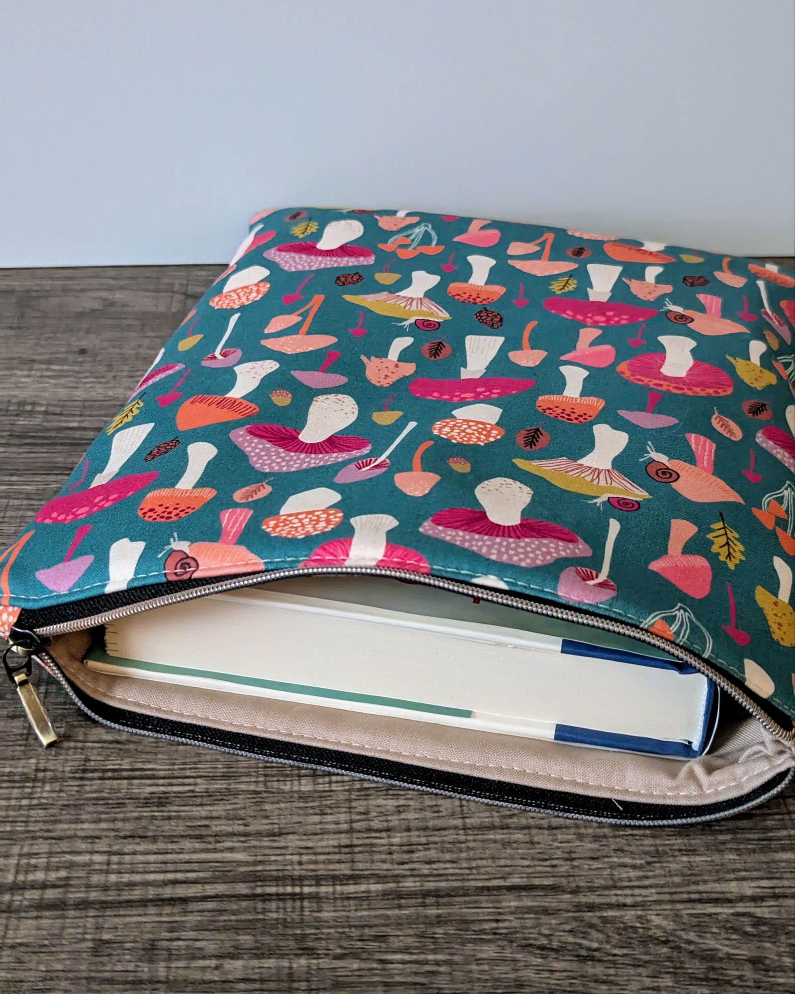 Turquoise Mushroom Book & E-Reader Sleeve - Image 3