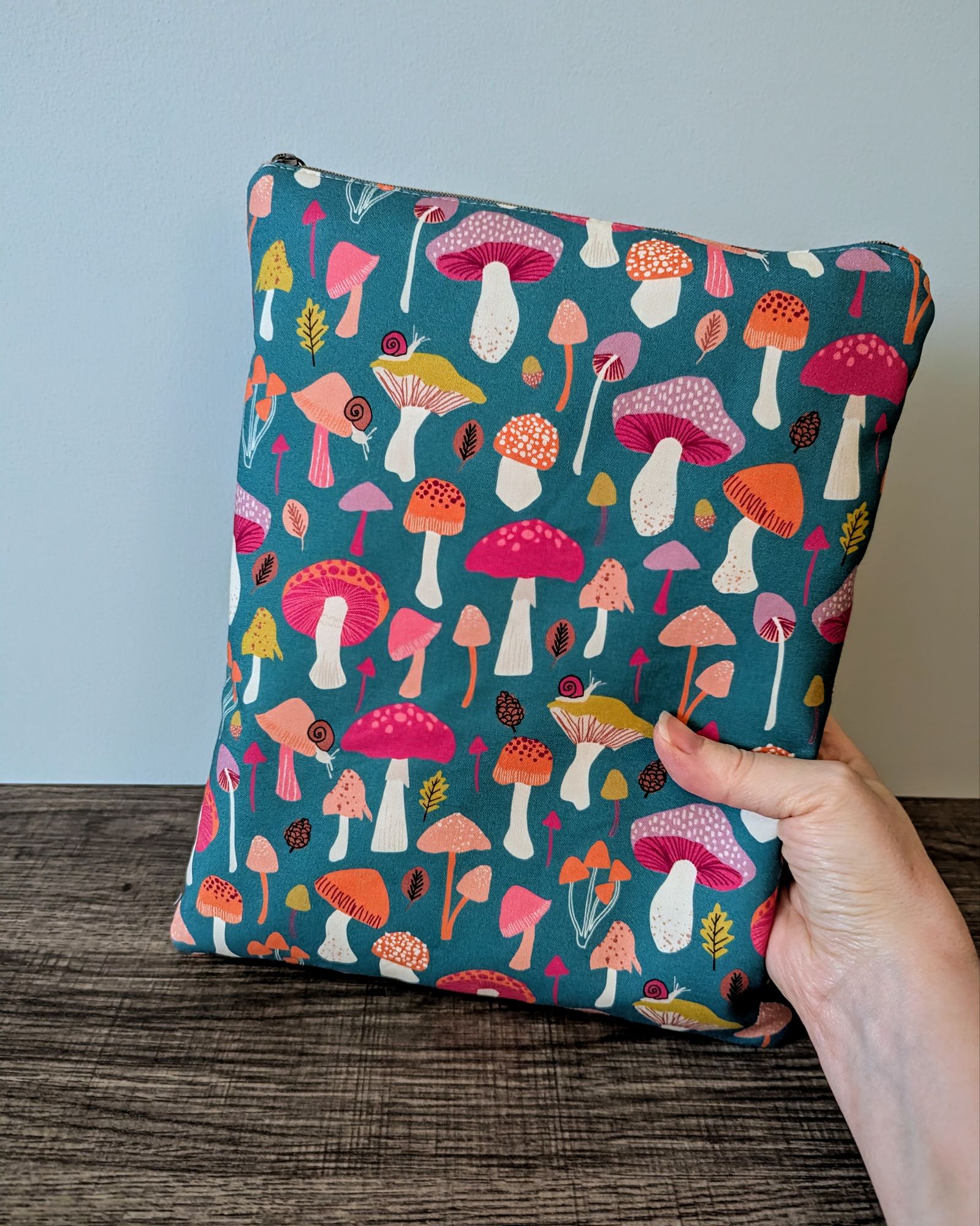 Turquoise Mushroom Book & E-Reader Sleeve - Image 4