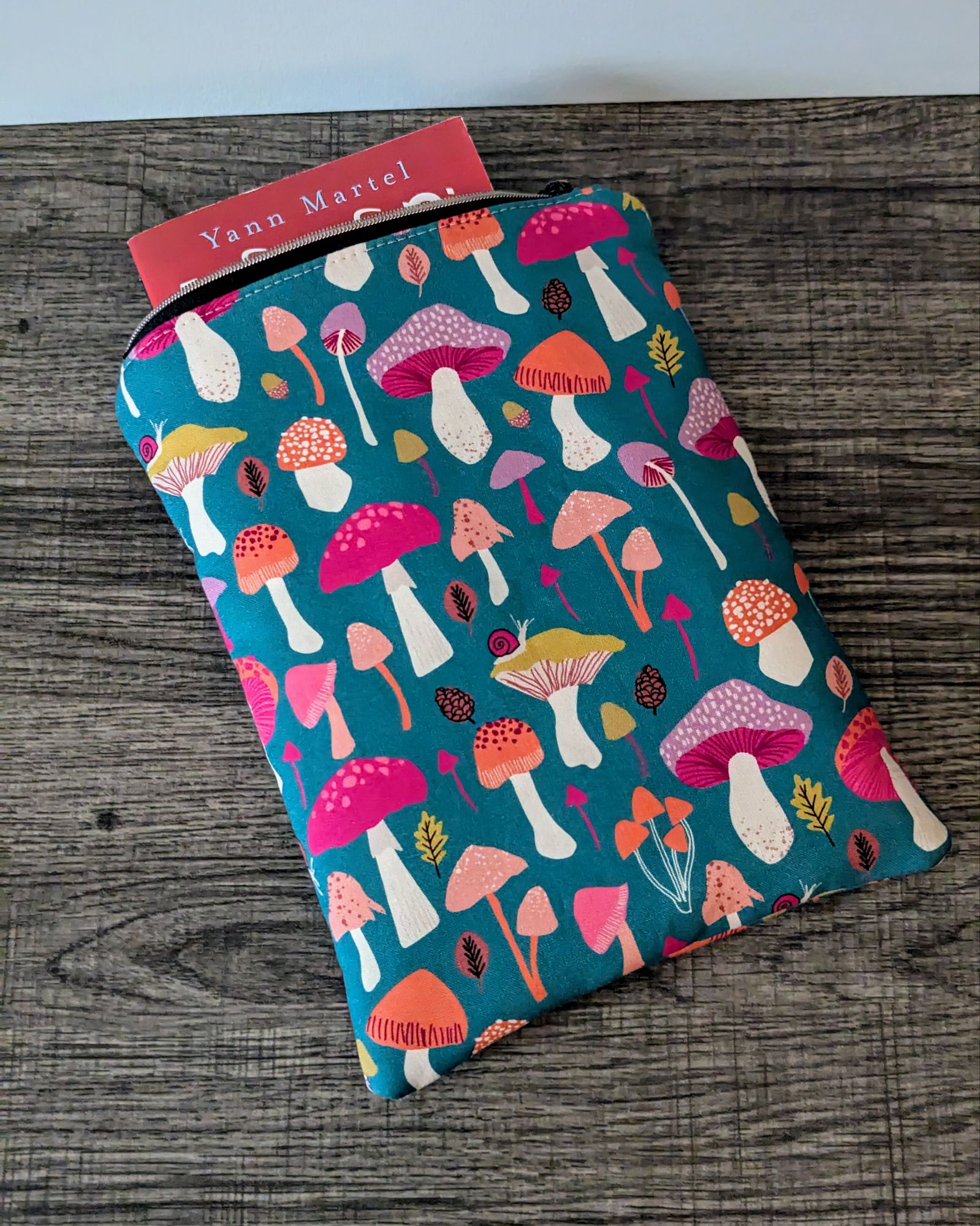 Turquoise Mushroom Book & E-Reader Sleeve - Image 6