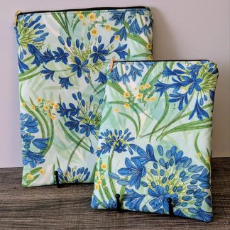 Aqua Blue Floral Book & E-Reader Sleeve