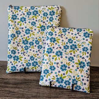Aqua Wildflower Book & E-Reader Sleeve