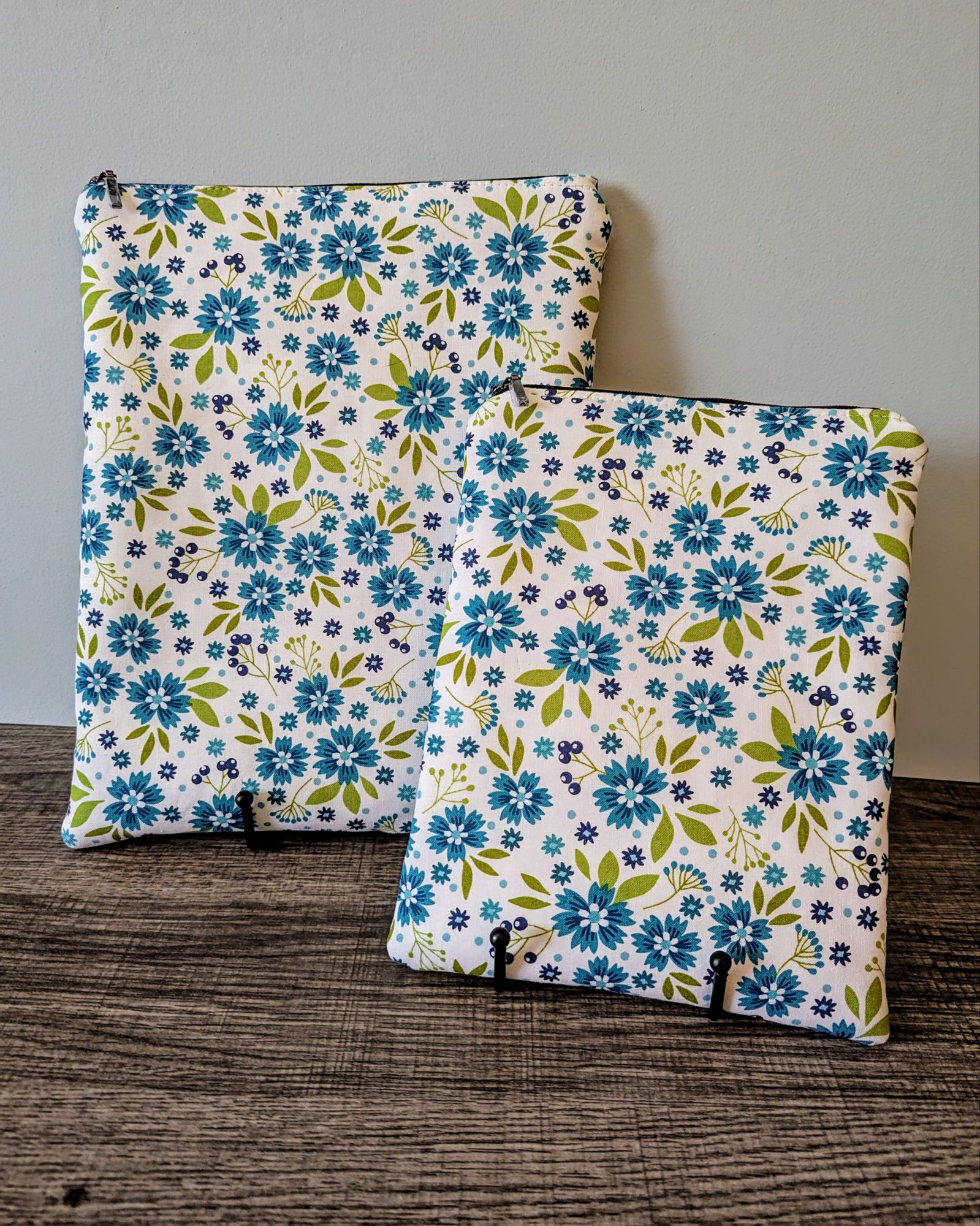 Aqua Wildflower Book & E-Reader Sleeve