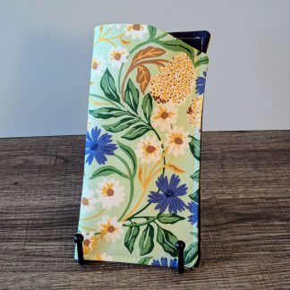 Green Floral Eyeglass Pouch