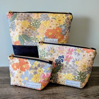 Blush Floral Floral Canvas Zipper Pouch