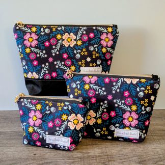 Bright Floral Floral Canvas Zipper Pouch
