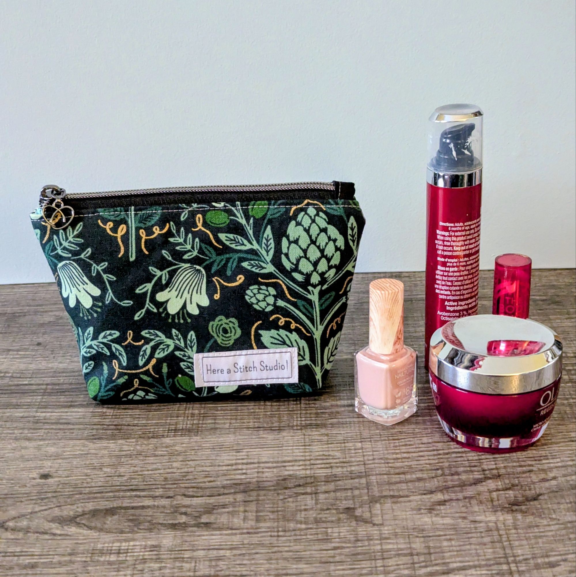 Hunter Green Canvas Zipper Pouch - Image 4